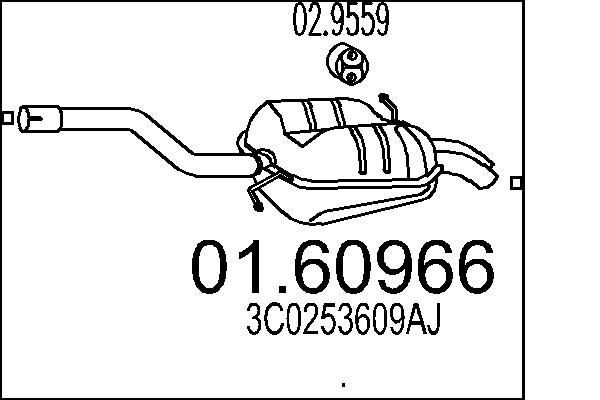 MTS Rear silencer Article number: 01.60966 cheaply