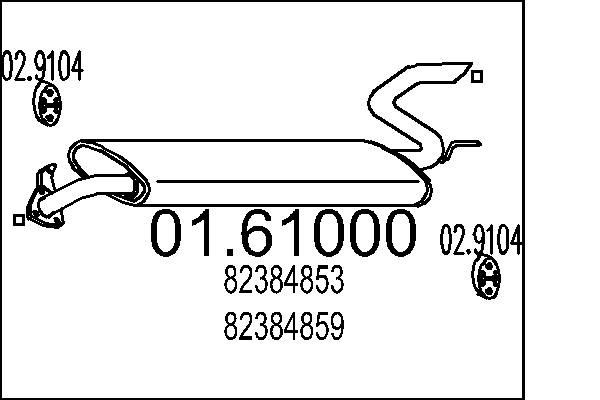MTS Rear silencer Article number: 01.61000 cheaply