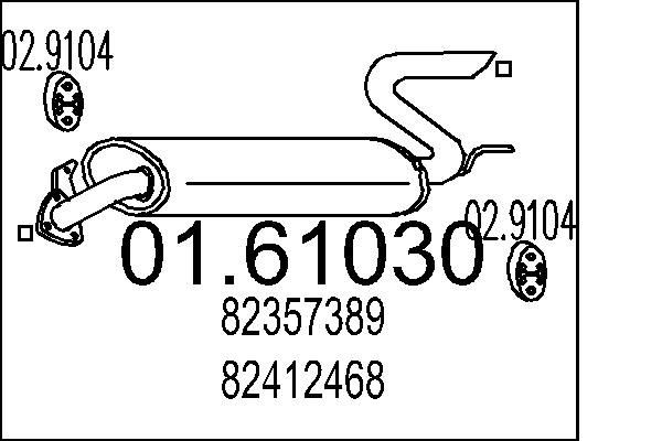 MTS Rear silencer Article number: 01.61030 cheaply