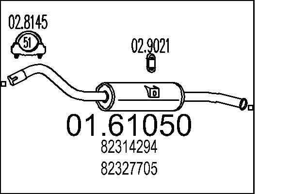 MTS Rear silencer Article number: 01.61050 cheaply