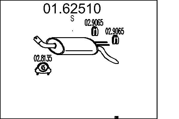 MTS Rear silencer Article number: 01.62510 cheaply