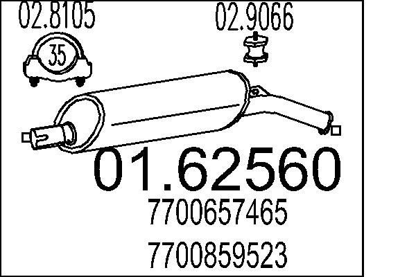 MTS Rear silencer Article number: 01.62560 cheaply