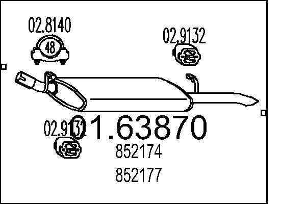 MTS Rear silencer Article number: 01.63870 cheaply