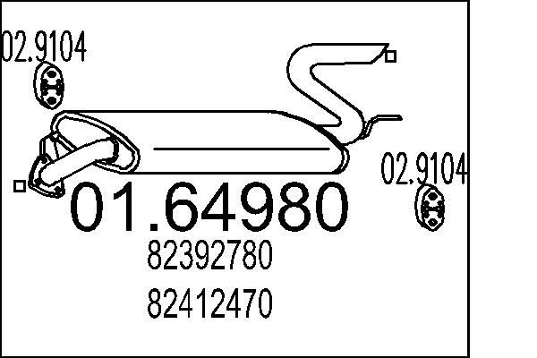 MTS Rear silencer Article number: 01.64980 cheaply
