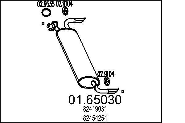 MTS Rear silencer Article number: 01.65030 cheaply