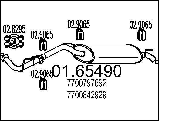 MTS Rear silencer Article number: 01.65490 cheaply