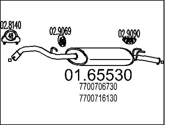 MTS Rear silencer Article number: 01.65530 cheaply