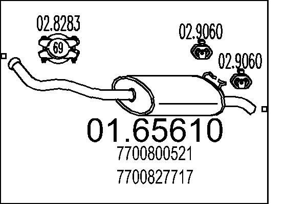 MTS Rear silencer Article number: 01.65610 cheaply
