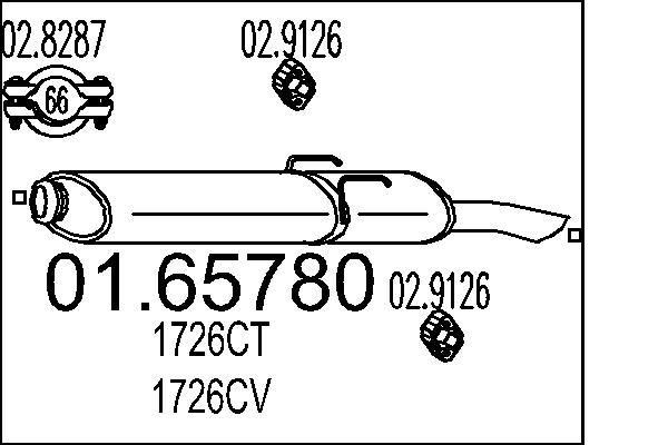MTS Rear silencer Article number: 01.65780 cheaply