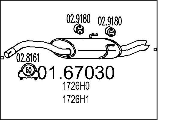 MTS Rear silencer Article number: 01.67030 cheaply