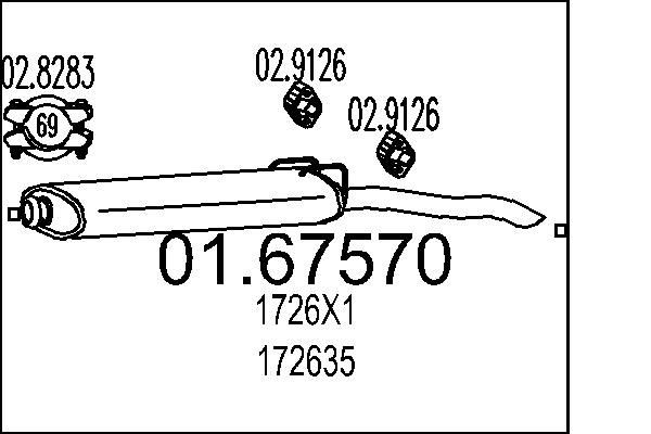 MTS Rear silencer Article number: 01.67570 cheaply