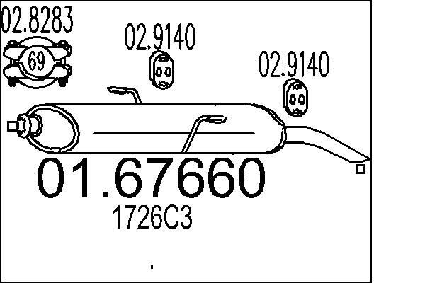 MTS Rear silencer Article number: 01.67660 cheaply