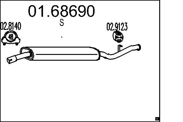 MTS Rear silencer Article number: 01.68690 cheaply