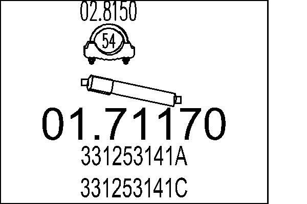 MTS Exhaust Pipe Article number: 01.71170 cheaply