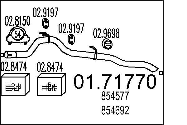 MTS Exhaust Pipe Article number: 01.71770 cheaply