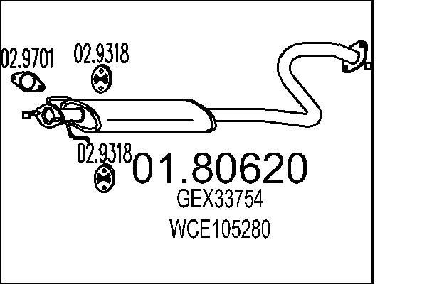 MTS Middle silencer Article number: 01.80620 cheaply