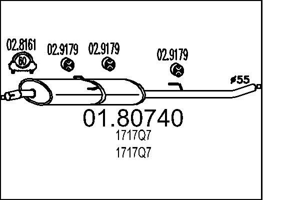 MTS Middle silencer Article number: 01.80740 cheaply