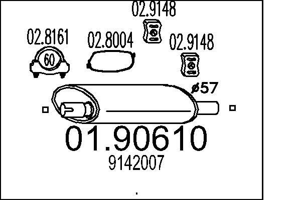 MTS Rear silencer Article number: 01.90610 cheaply