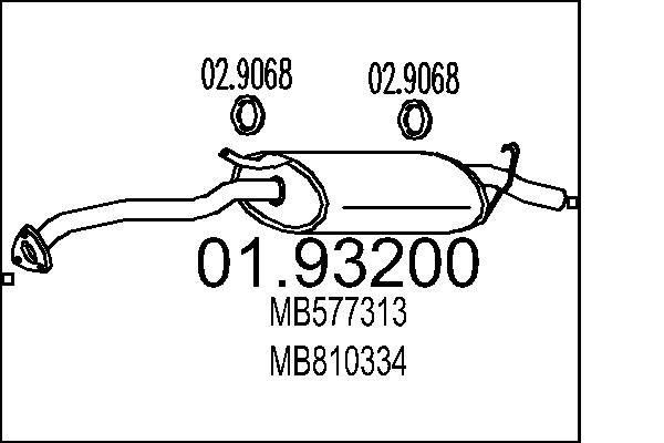 MTS Rear silencer Article number: 01.93200 cheaply