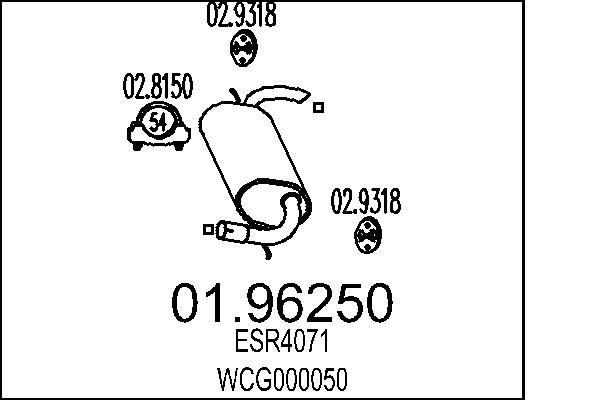 MTS Rear silencer Article number: 01.96250 cheaply
