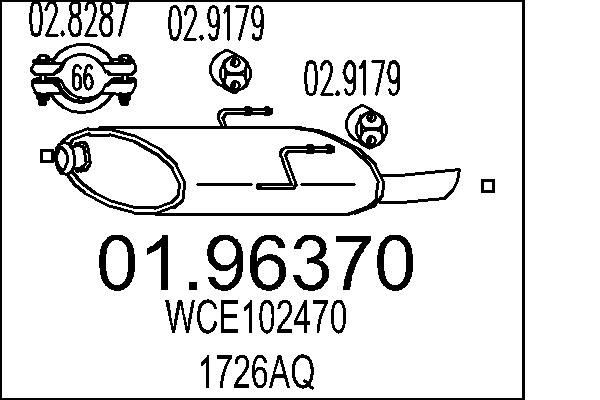 MTS Rear silencer Article number: 01.96370 cheaply