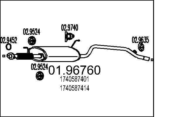 MTS Rear silencer Article number: 01.96760 cheaply