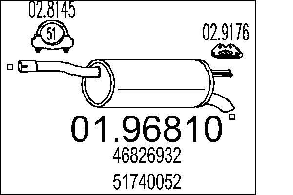 MTS Rear silencer Article number: 01.96810 cheaply
