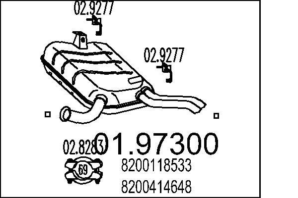 MTS Rear silencer Article number: 01.97300 cheaply