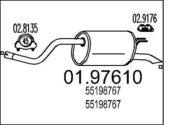 MTS Rear silencer Article number: 01.97610 cheaply