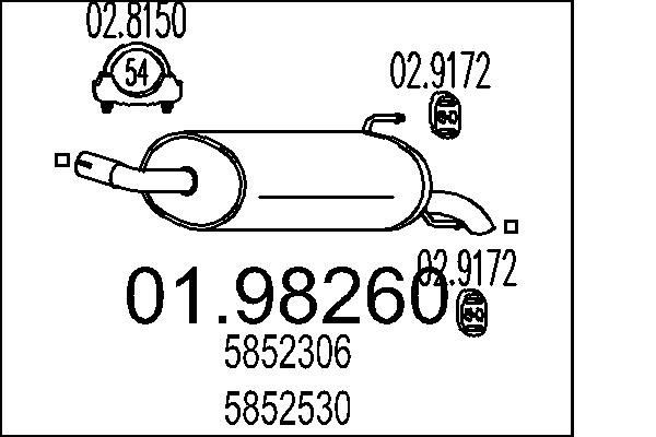 MTS Rear silencer Article number: 01.98260 cheaply