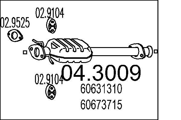 MTS Catalytic converter Article number: 04.3009 cheaply