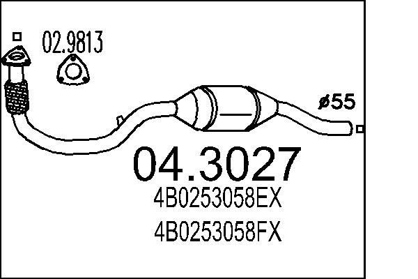 MTS Catalytic converter Article number: 04.3027 cheaply