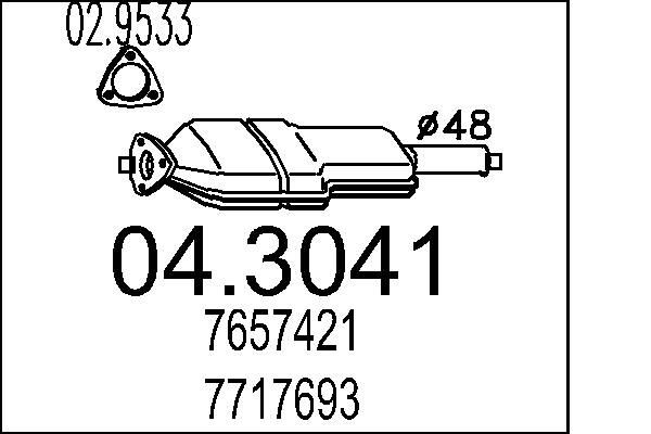 MTS Catalytic converter Article number: 04.3041 cheaply