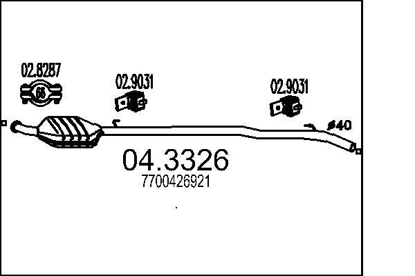 MTS Catalytic converter Article number: 04.3326 cheaply