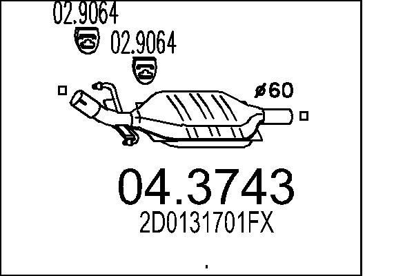 MTS Catalytic converter Article number: 04.3743 cheaply