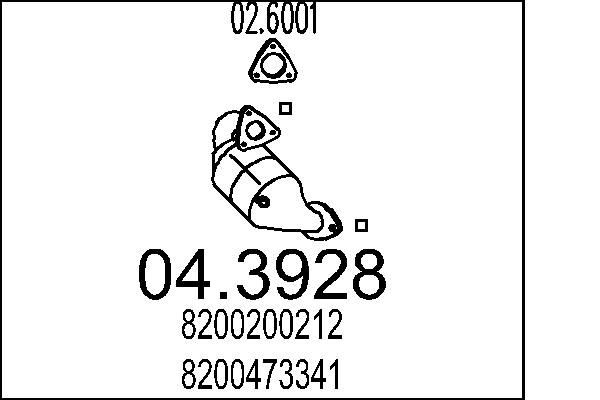 MTS Catalytic converter Article number: 04.3928 cheaply