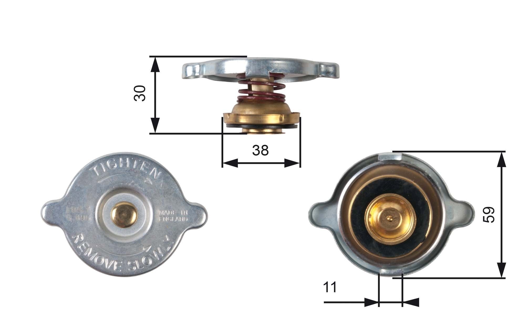GATES Radiator cap Article number: RC102 cheaply