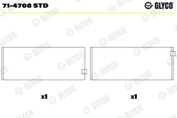 GLYCO Big End Bearings Article number: 71-4708 STD cheaply