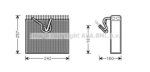 PRASCO Air conditioning evaporator Article number: OLV328 cheaply