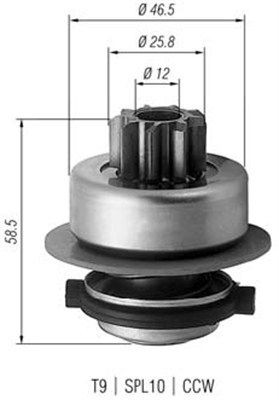 MAGNETI MARELLI 940113020171 Pinion, starter TRANSPORTER 2.5 110 PS Petrol 2003