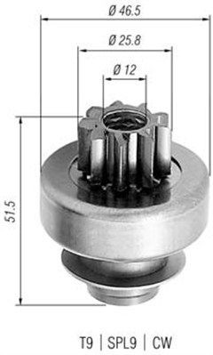 MAGNETI MARELLI 940113020240 Pinion, starter CLIO 1.8 (B/C57C, C579, B/C57U) 90 PS Petrol 1998