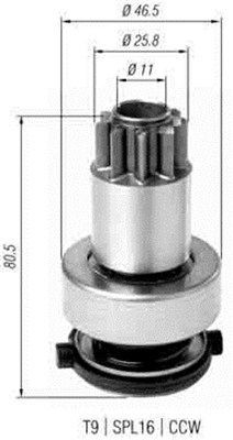 MAGNETI MARELLI 940113020385 Pinion, starter TRANSPORTER 2.0 84 PS Petrol 2003