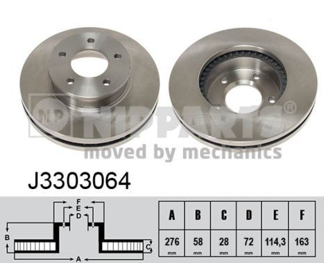 NIPPARTS Brake disc Article number: J3303064 cheaply