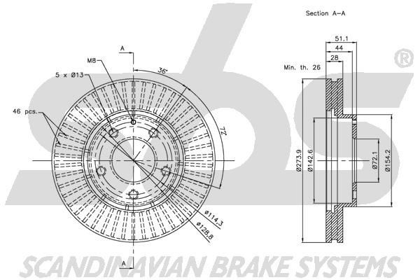 sbs Brake hose Article number: 1330853637 cheaply