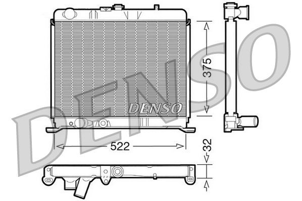 DENSO Engine radiator Article number: DRM21060 cheaply