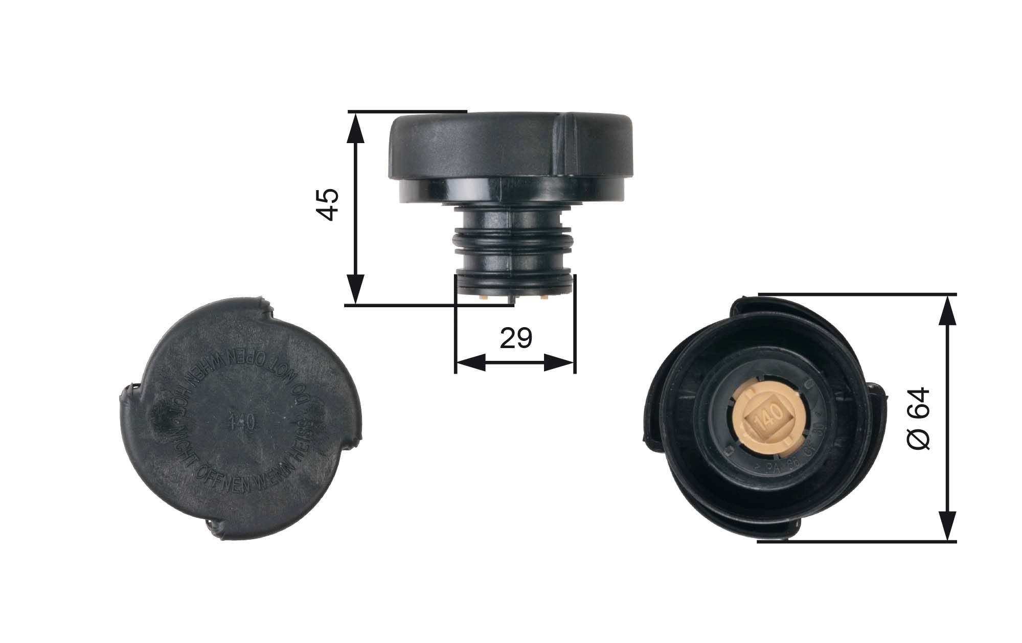 GATES Expansion tank cap Article number: RC207 cheaply