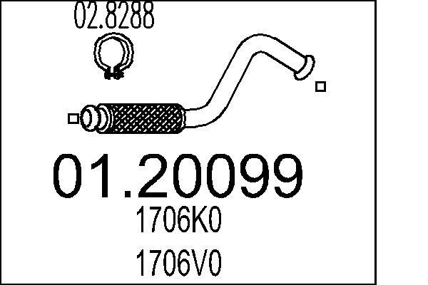 MTS Exhaust Pipe Article number: 01.20099 cheaply