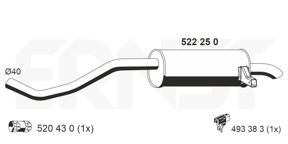 ERNST Rear silencer Article number: 522250 cheaply