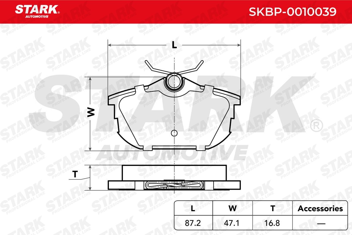 STARK Τακάκια φρένων αριθμός Άρθρου: SKBP-0010039 φθηνότερα