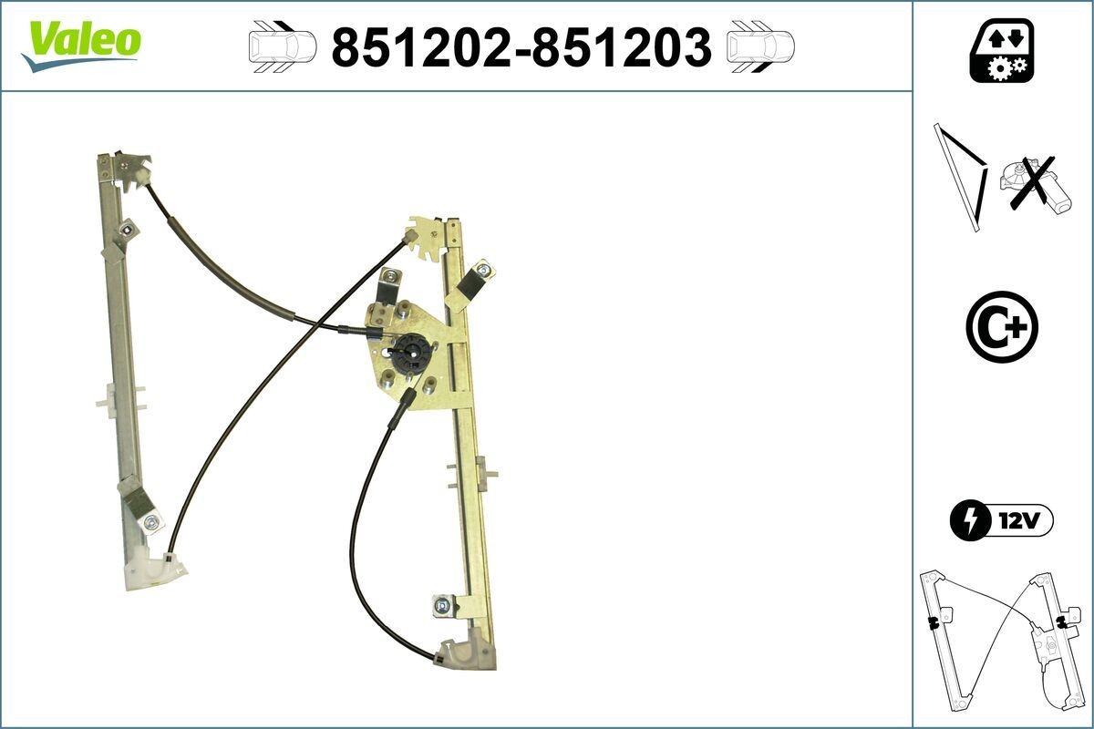 VALEO Window regulator Article number: 851202 cheaply